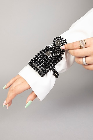 Black Crystal Wrist Bag by Tussya