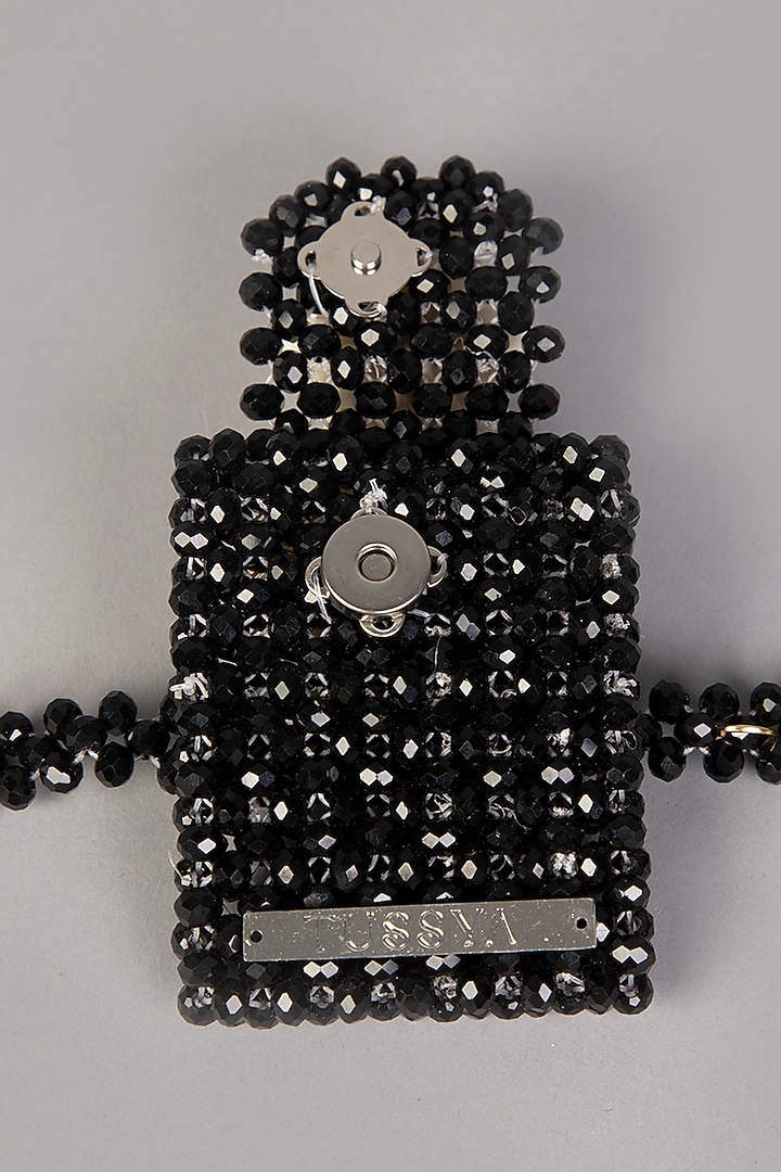 Black Crystal Wrist Bag by Tussya at Pernia's Pop Up Shop