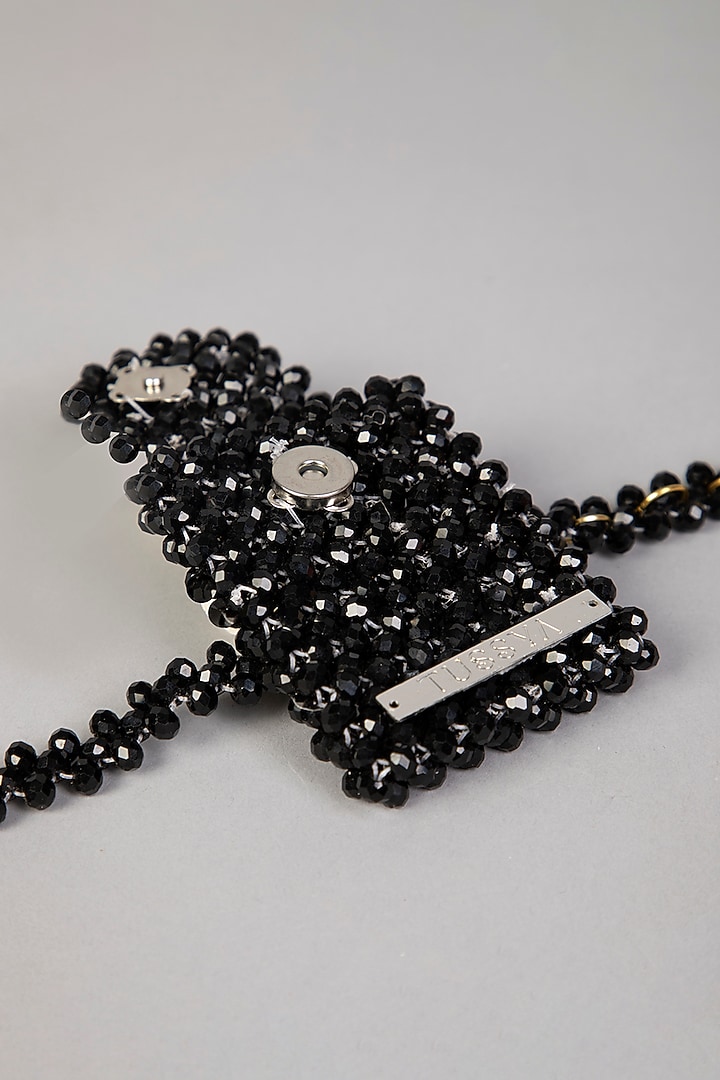 Black Crystal Wrist Bag by Tussya at Pernia's Pop Up Shop
