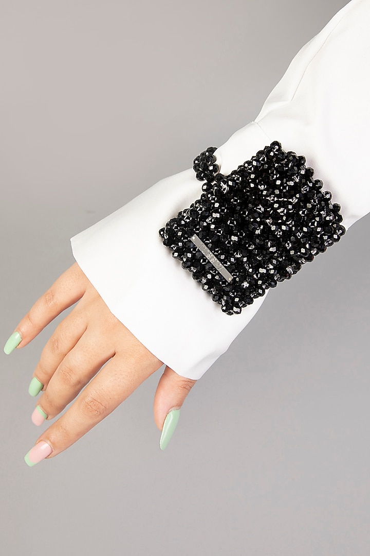 Black Crystal Wrist Bag by Tussya at Pernia's Pop Up Shop