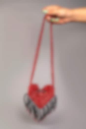 Red Crystal Heart-Shaped Mini Bag by Tussya at Pernia's Pop Up Shop
