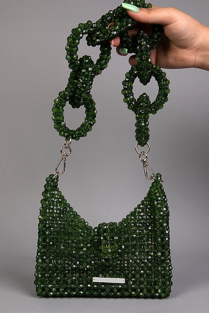 Green Crystal Clutch by Tussya at Pernia's Pop Up Shop