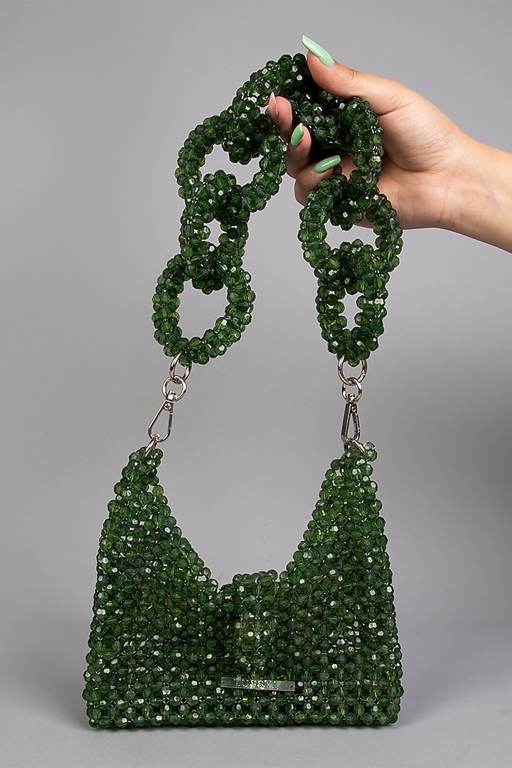 Green Crystal Clutch by Tussya at Pernia's Pop Up Shop