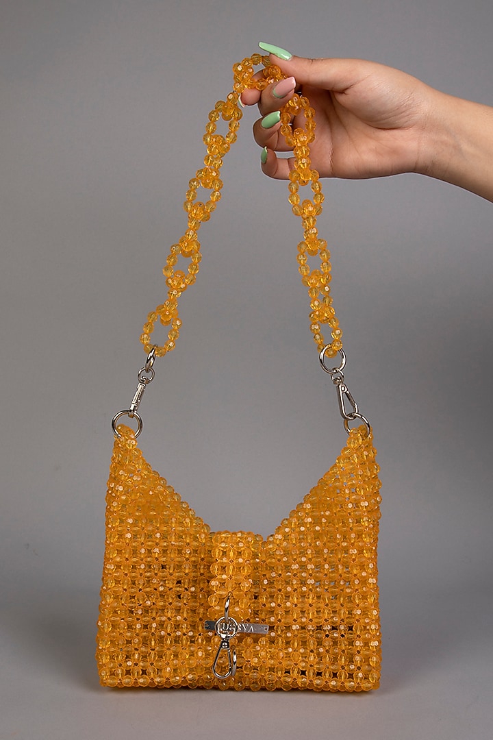 Yellow Crystal Clutch by Tussya at Pernia's Pop Up Shop