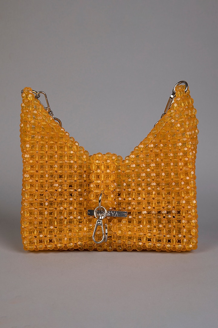 Yellow Crystal Clutch by Tussya at Pernia's Pop Up Shop