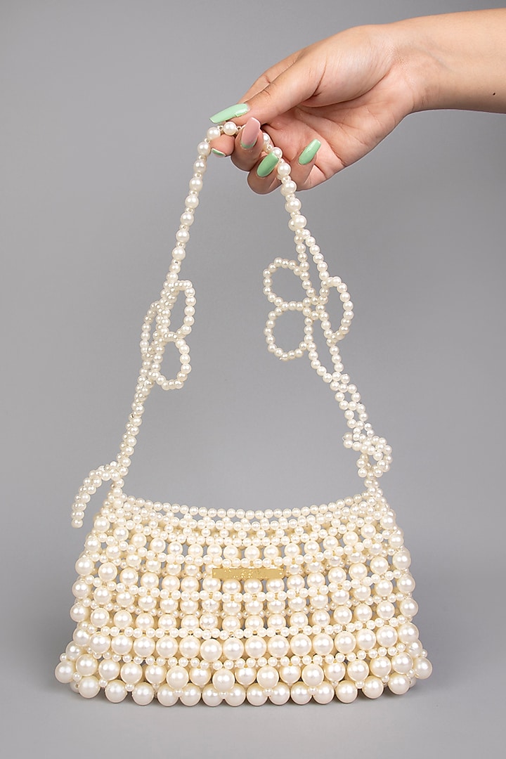 White Pearl Clutch by Tussya at Pernia's Pop Up Shop