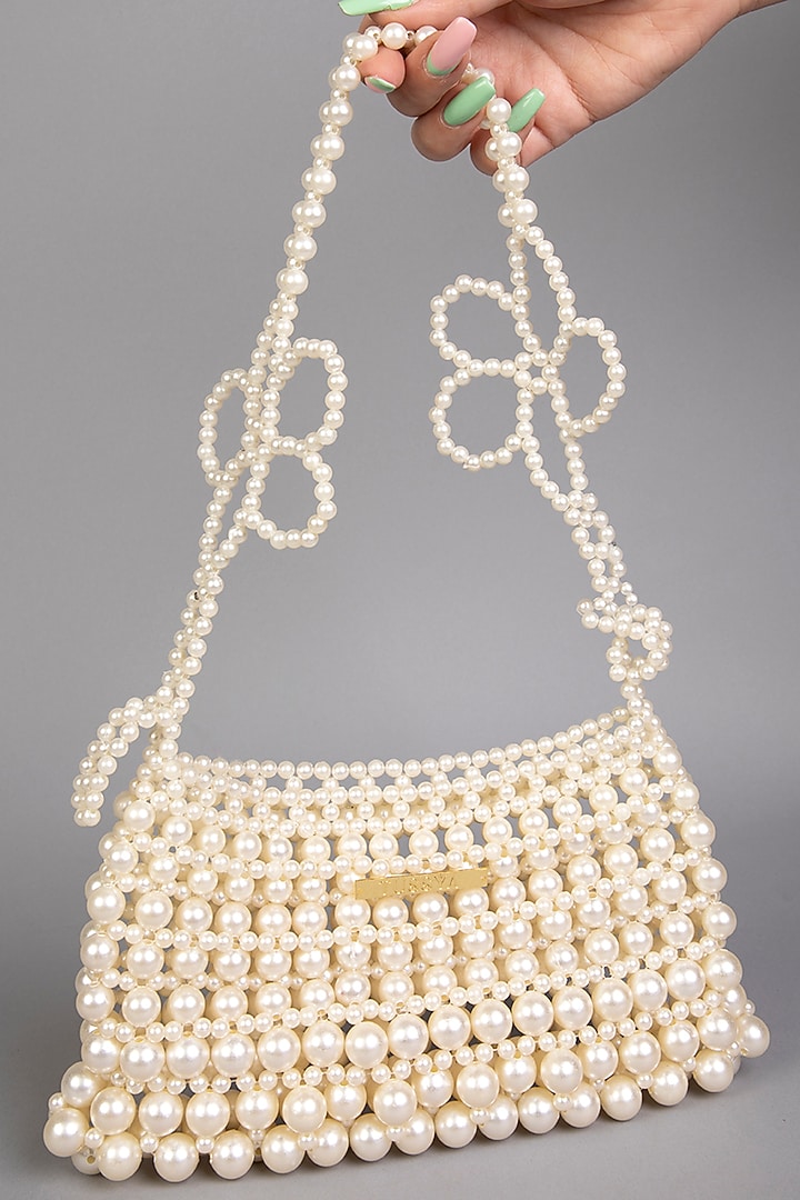 White Pearl Clutch by Tussya at Pernia's Pop Up Shop