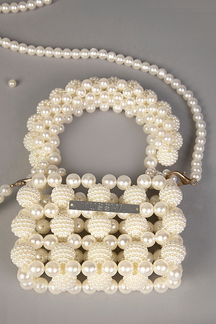 White Pearl Mini Bag by Tussya at Pernia's Pop Up Shop
