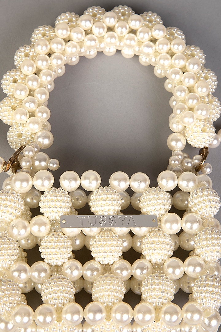 White Pearl Mini Bag by Tussya at Pernia's Pop Up Shop