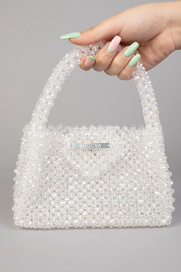White Crystal Clutch by Tussya at Pernia's Pop Up Shop