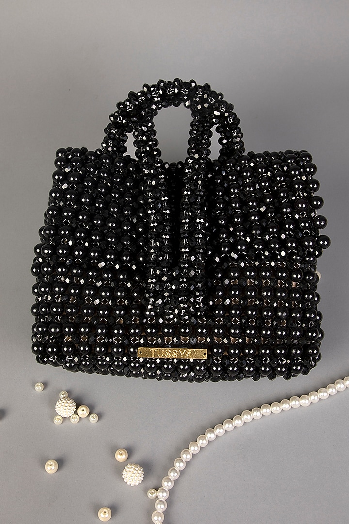 Black Crystal & Acrylic Clutch by Tussya at Pernia's Pop Up Shop
