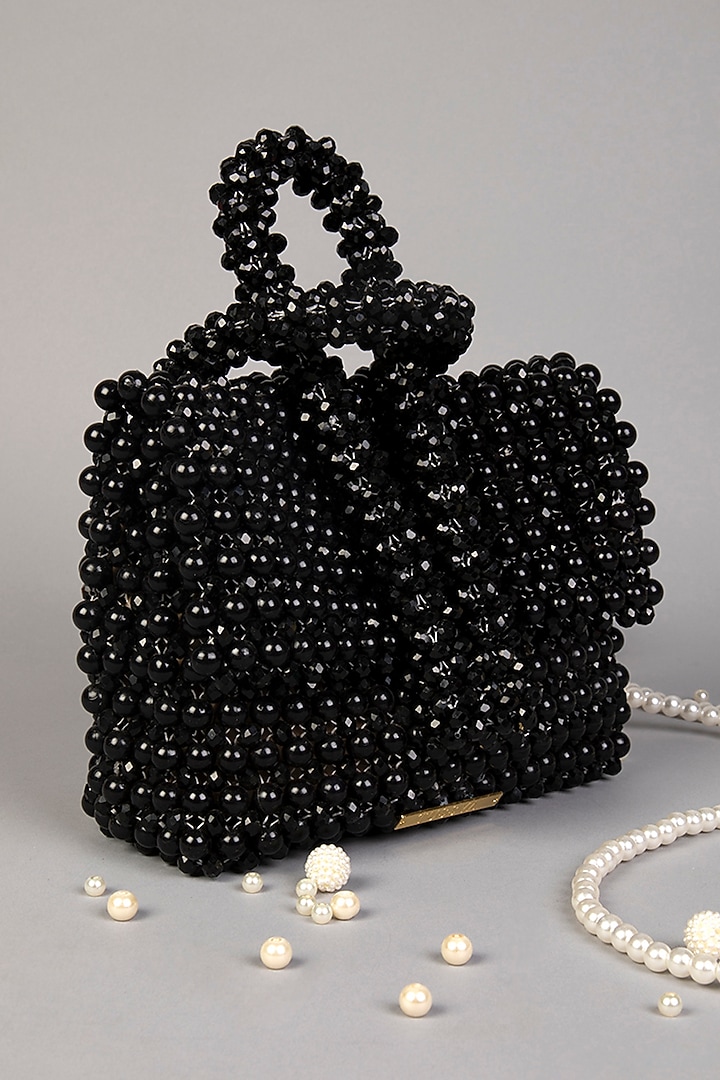 Black Crystal & Acrylic Clutch by Tussya at Pernia's Pop Up Shop
