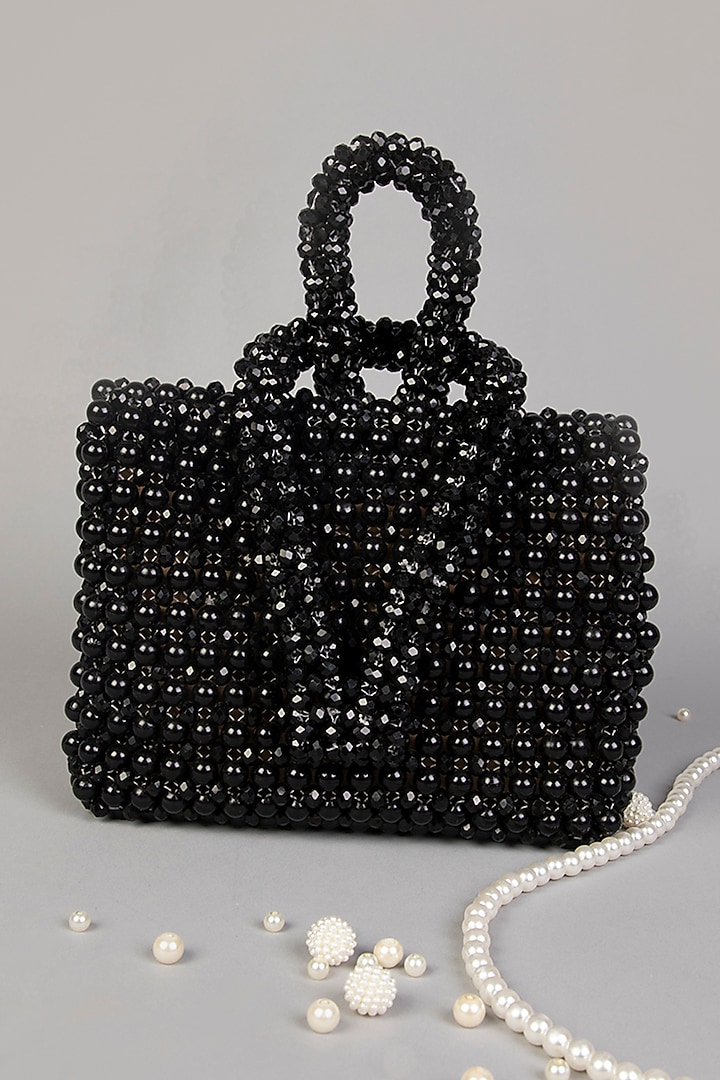 Black Crystal & Acrylic Clutch by Tussya at Pernia's Pop Up Shop