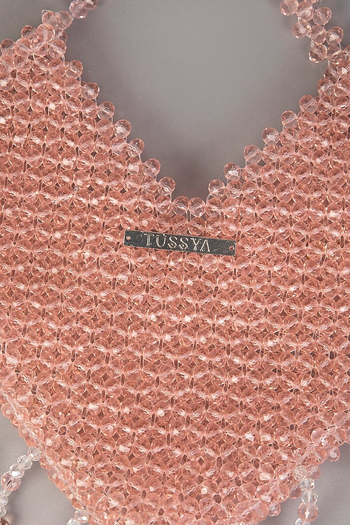 Pink Crystal Heart-Shaped Clutch by Tussya at Pernia's Pop Up Shop