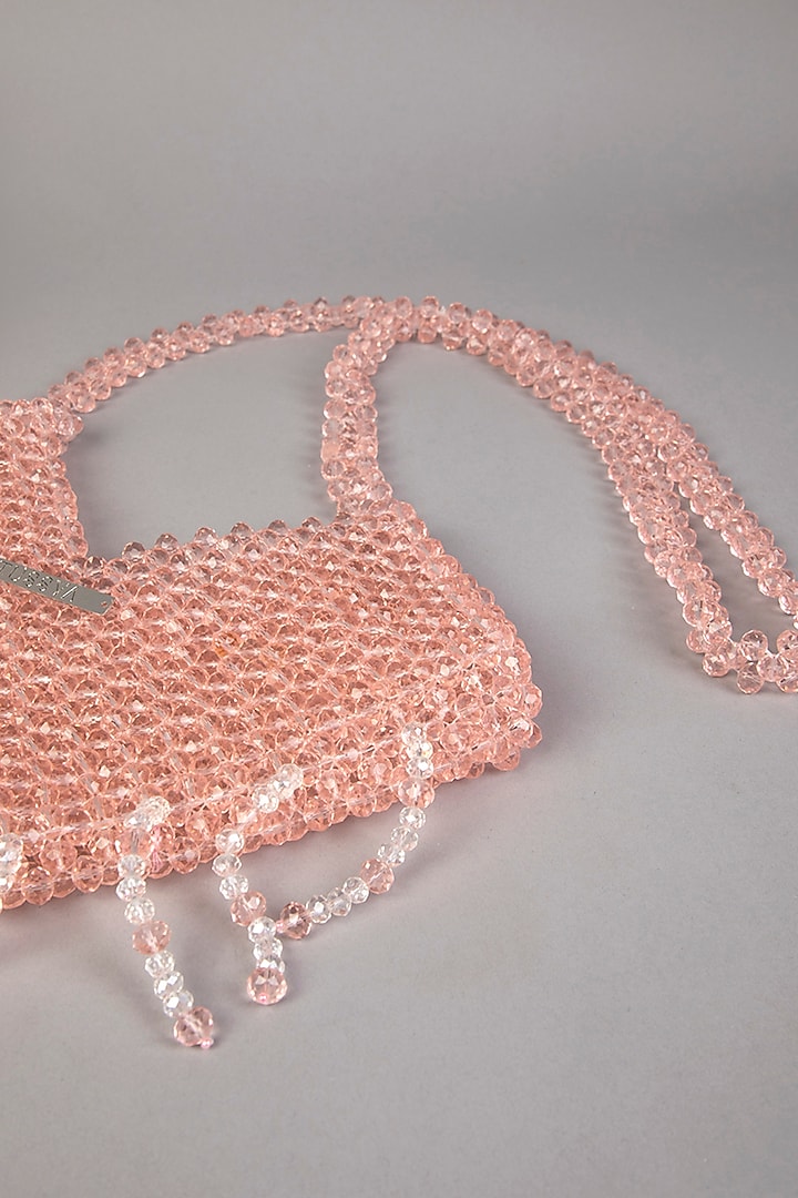 Pink Crystal Heart-Shaped Clutch by Tussya at Pernia's Pop Up Shop