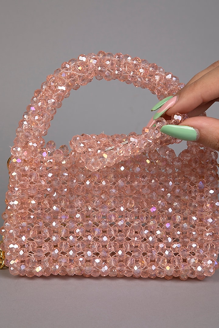 Pink Crystal Sling Mini Bag by Tussya at Pernia's Pop Up Shop