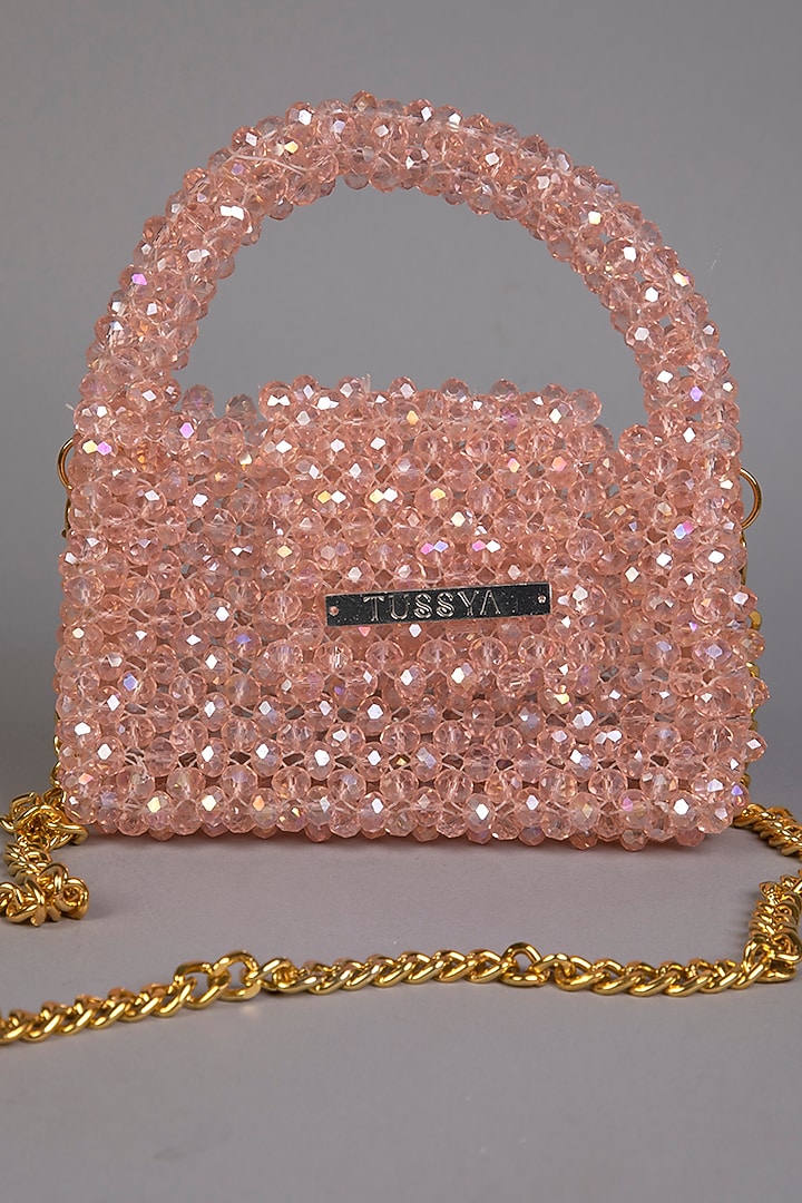 Pink Crystal Sling Mini Bag by Tussya at Pernia's Pop Up Shop