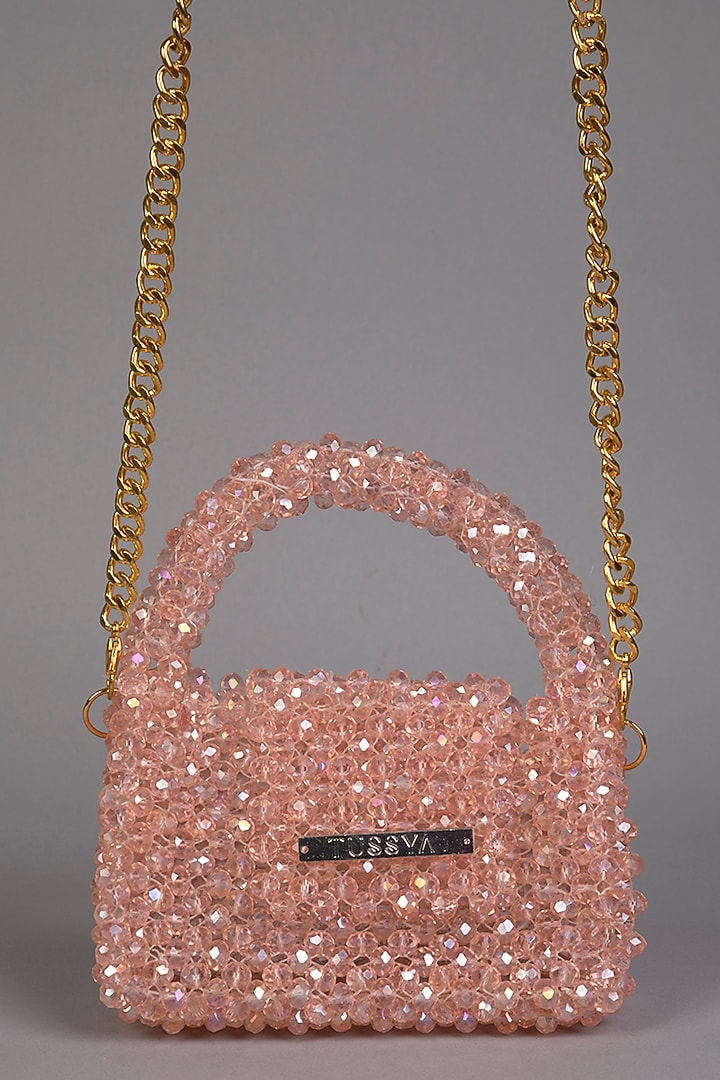 Pink Crystal Sling Mini Bag by Tussya at Pernia's Pop Up Shop