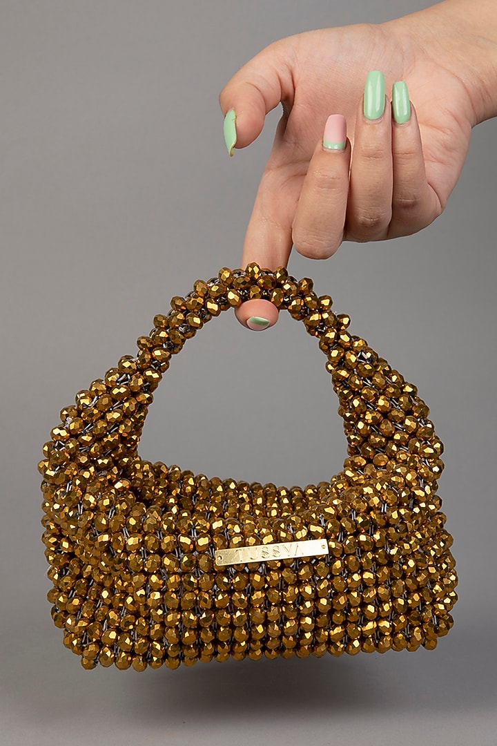 Gold Crystal Clutch by Tussya at Pernia's Pop Up Shop