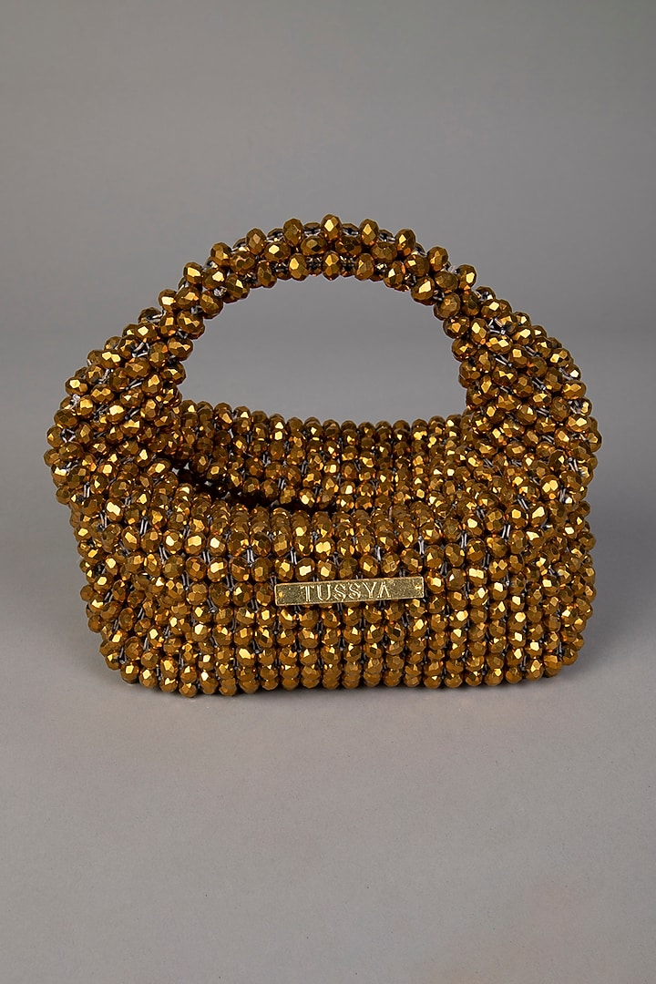 Gold Crystal Clutch by Tussya at Pernia's Pop Up Shop