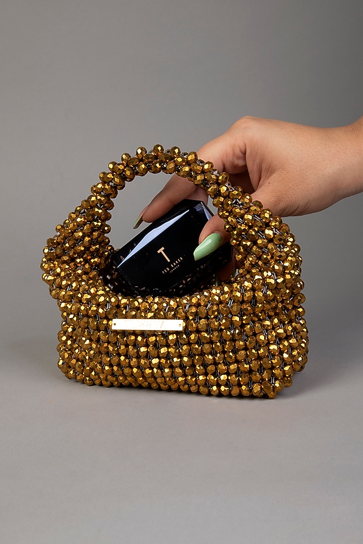 Gold Crystal Clutch by Tussya at Pernia's Pop Up Shop