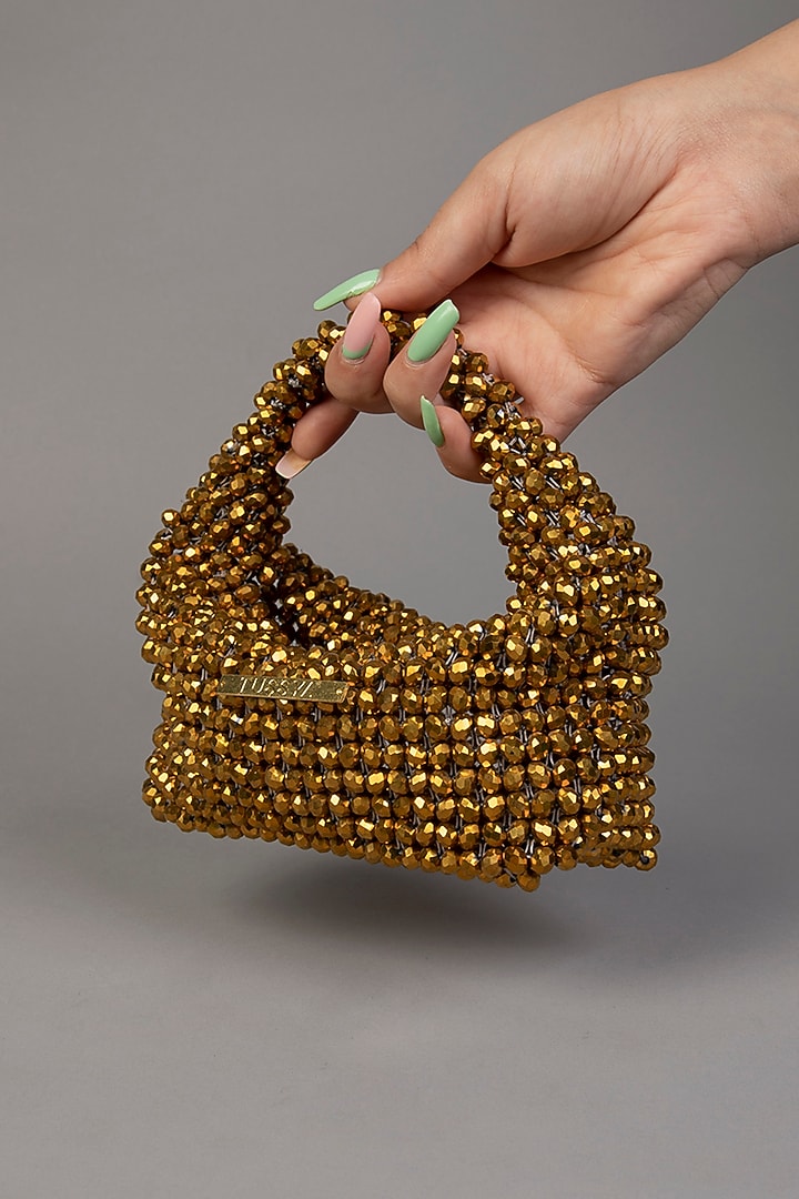 Gold Crystal Clutch by Tussya at Pernia's Pop Up Shop