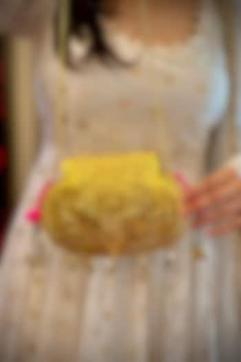 Gold Brass Handcrafted Potli by Tussya at Pernia's Pop Up Shop