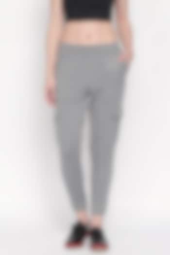 Grey Polyester Blend Track Pants by TUNA ACTIVE