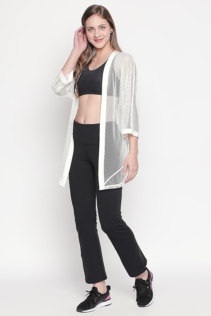 White Shrug With 3/4th Sleeves by TUNA ACTIVE