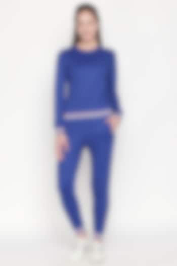 Cobalt Blue Top With Knitted Pants by TUNA ACTIVE