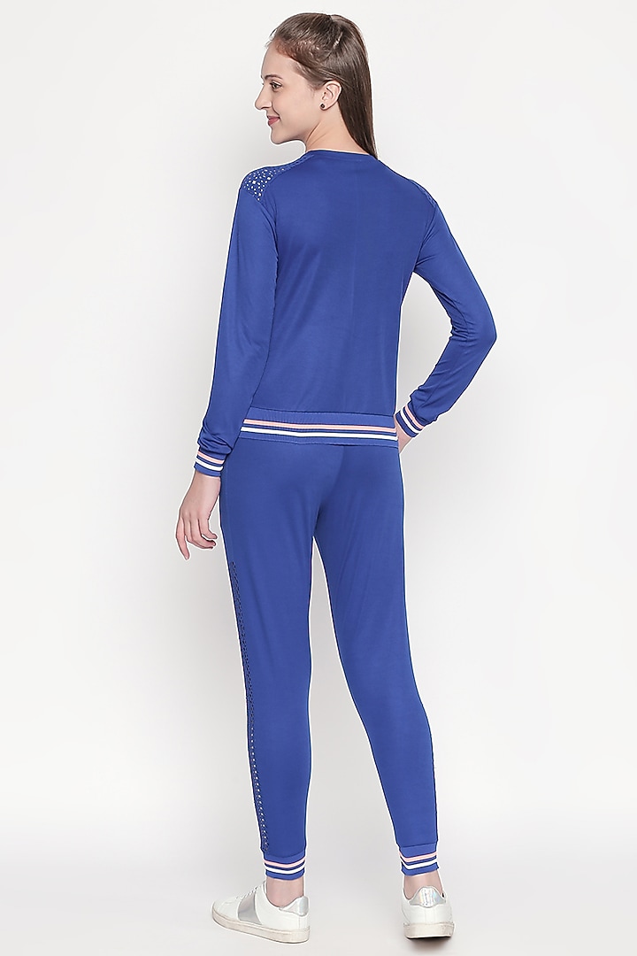 Cobalt Blue Top With Knitted Pants by TUNA ACTIVE at Pernia's Pop Up Shop