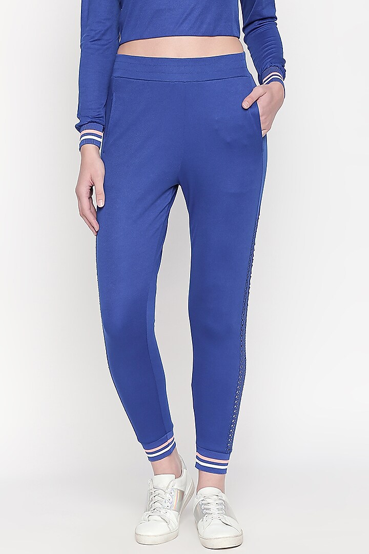 Cobalt Blue Top With Knitted Pants by TUNA ACTIVE at Pernia's Pop Up Shop