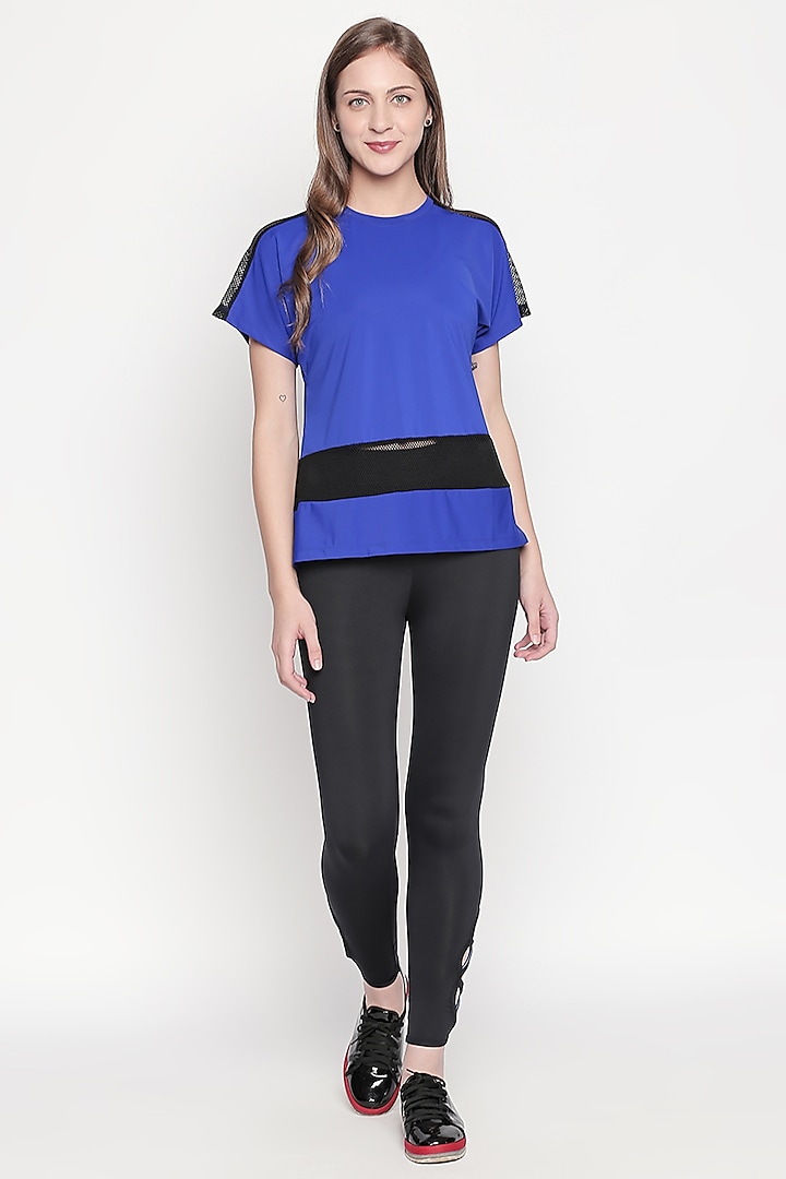 Cobalt Blue T-Shirt With Round Neckline by TUNA ACTIVE