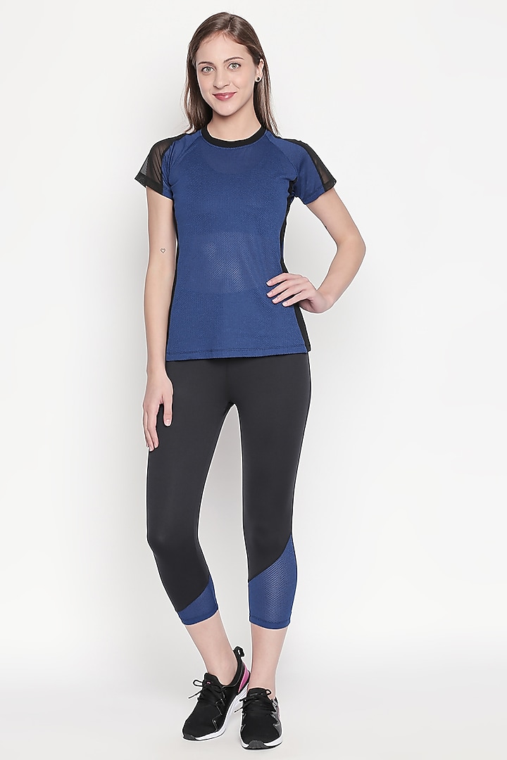 Cobalt Blue Top With Track Pants by TUNA ACTIVE