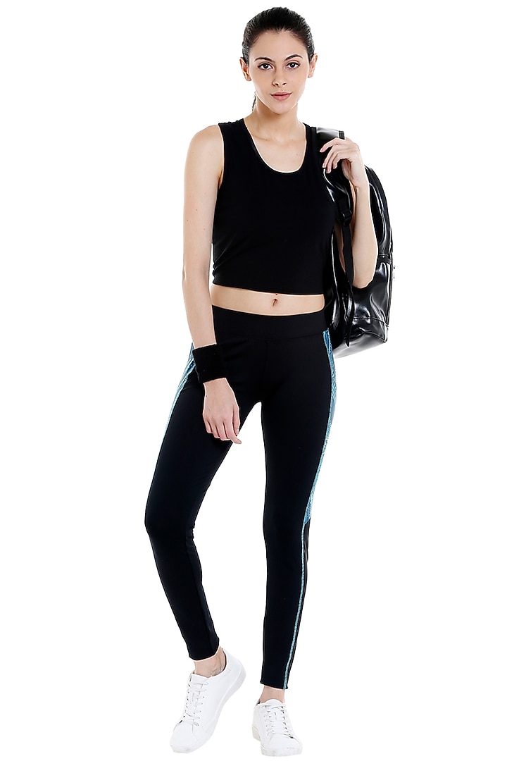 Light Black Polyester Leggings by TUNA ACTIVE at Pernia's Pop Up Shop