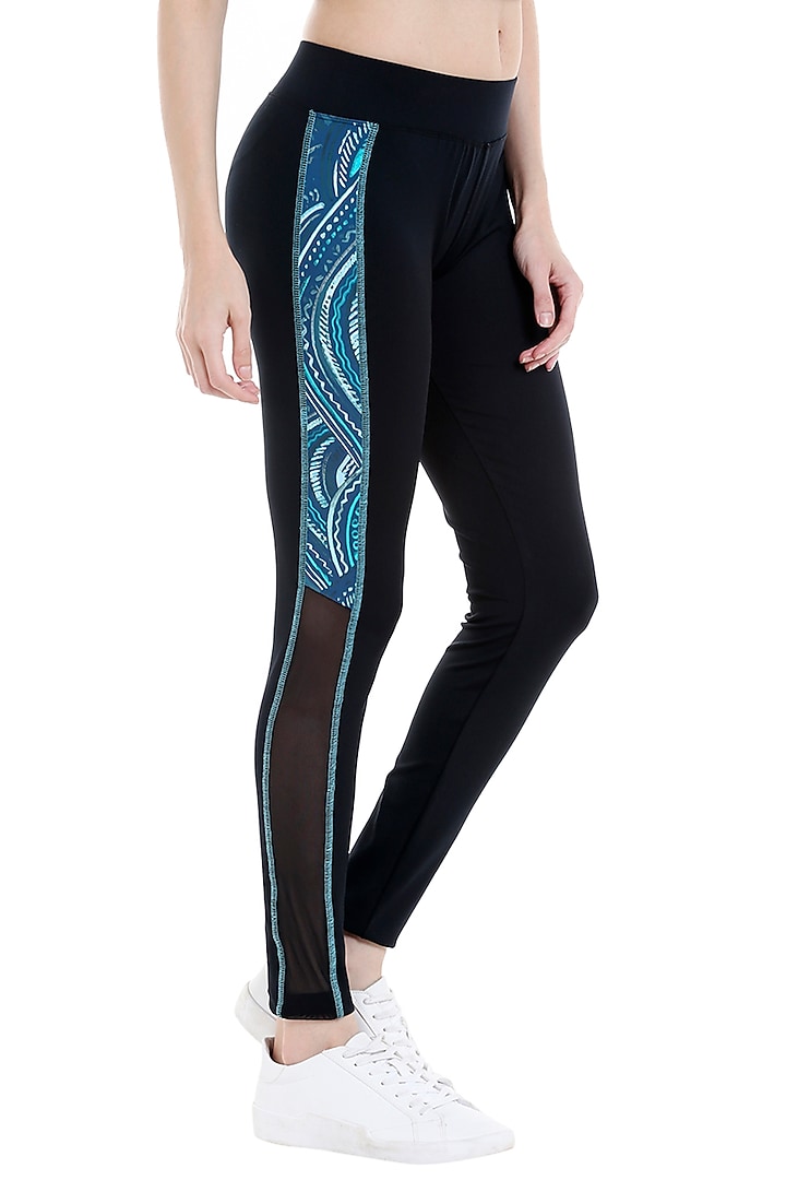 Light Black Polyester Leggings by TUNA ACTIVE at Pernia's Pop Up Shop