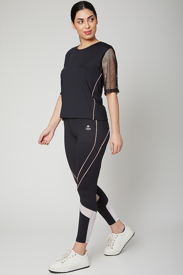 Black Polyester Blend Tracksuit by TUNA ACTIVE at Pernia's Pop Up Shop