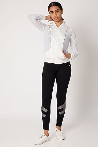 Black Metallic High-Waisted Leggings by TUNA ACTIVE