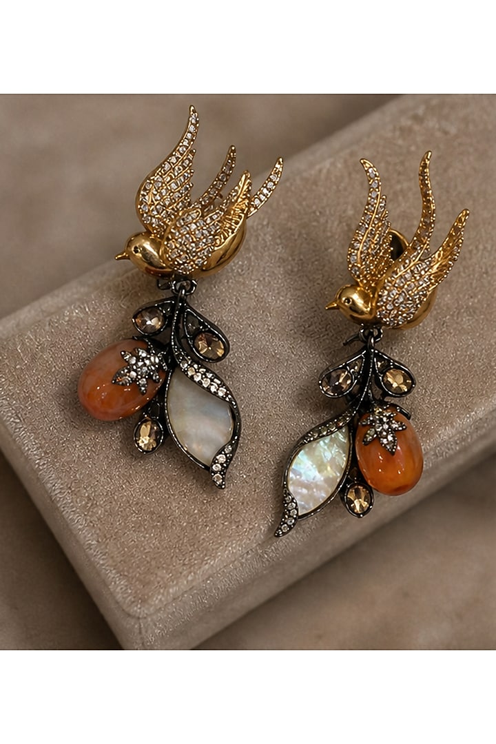 Antique Silver Finish Swarovski Crystal & Multi-Colored Stone Choker Necklace Set by Tussya at Pernia's Pop Up Shop