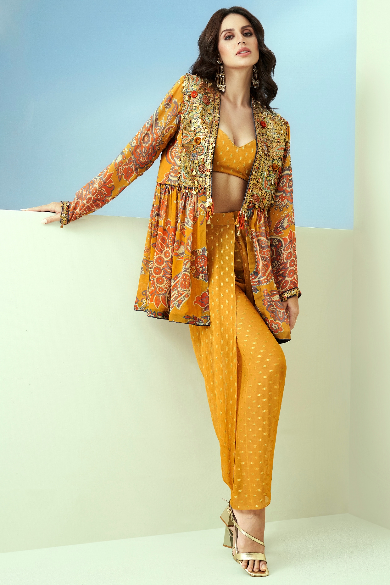 Ethnic hot sale peplum jacket