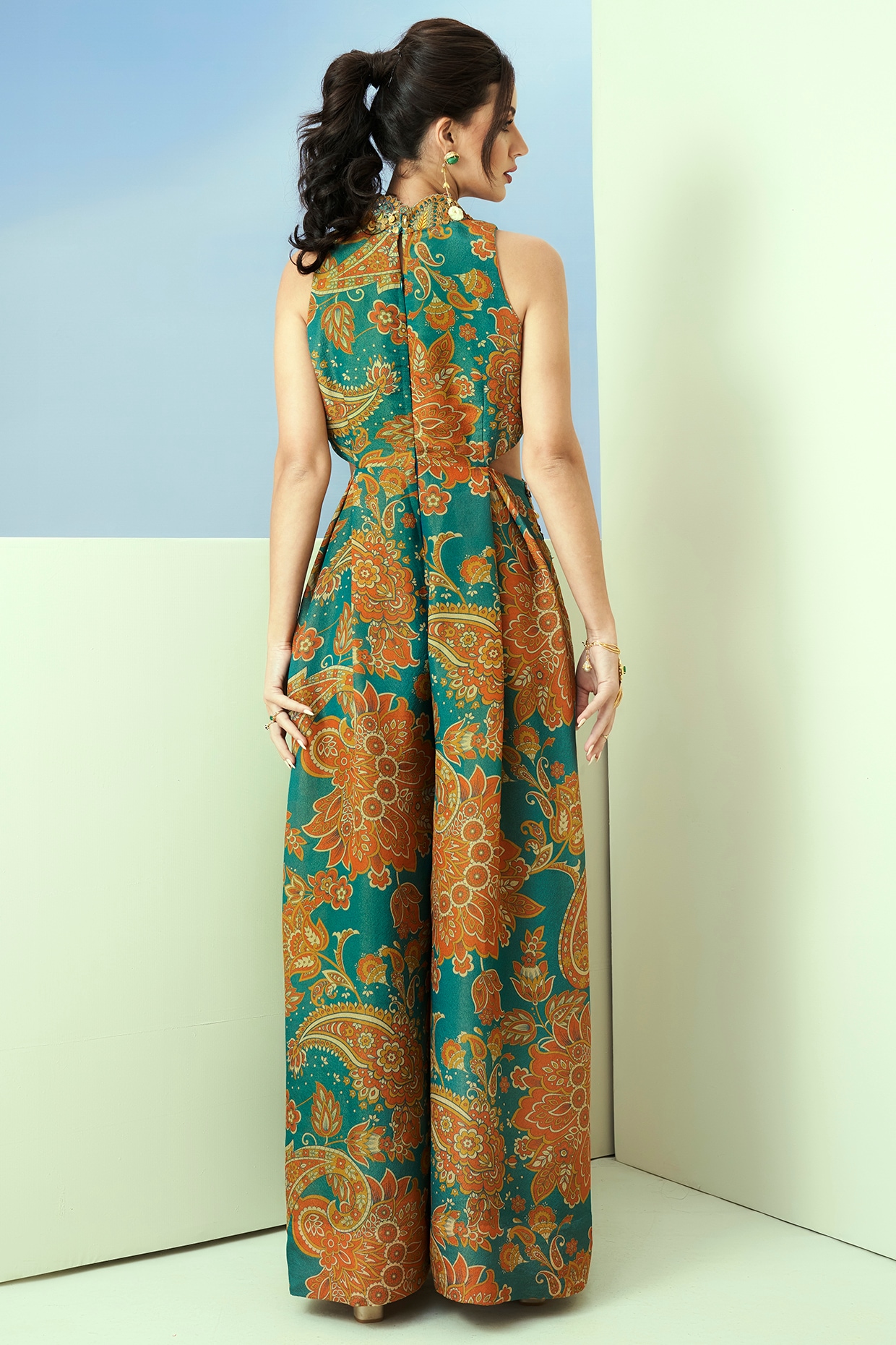 Floral 2024 organza jumpsuit