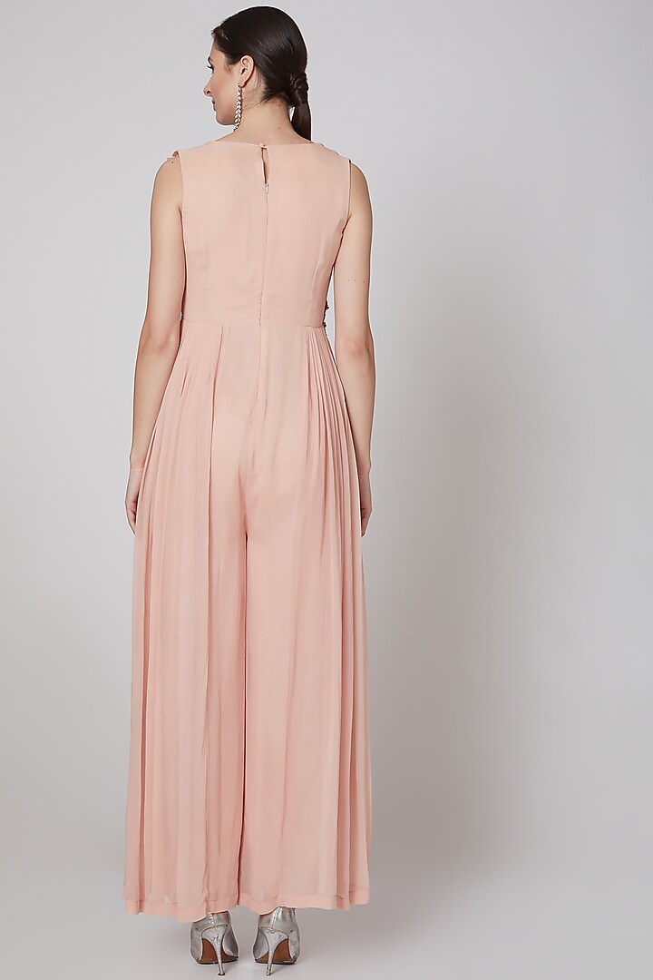 Pink Embellished Jumpsuit by Taavare at Pernia's Pop Up Shop