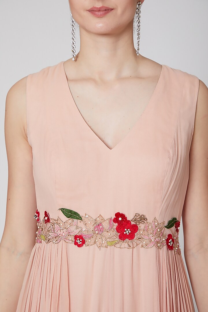 Pink Embellished Jumpsuit by Taavare at Pernia's Pop Up Shop