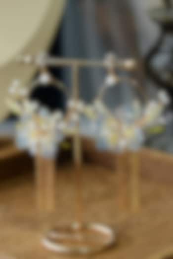 Blue & Yellow Beaded Floral Earrings by The Vintage Snob at Pernia's Pop Up Shop