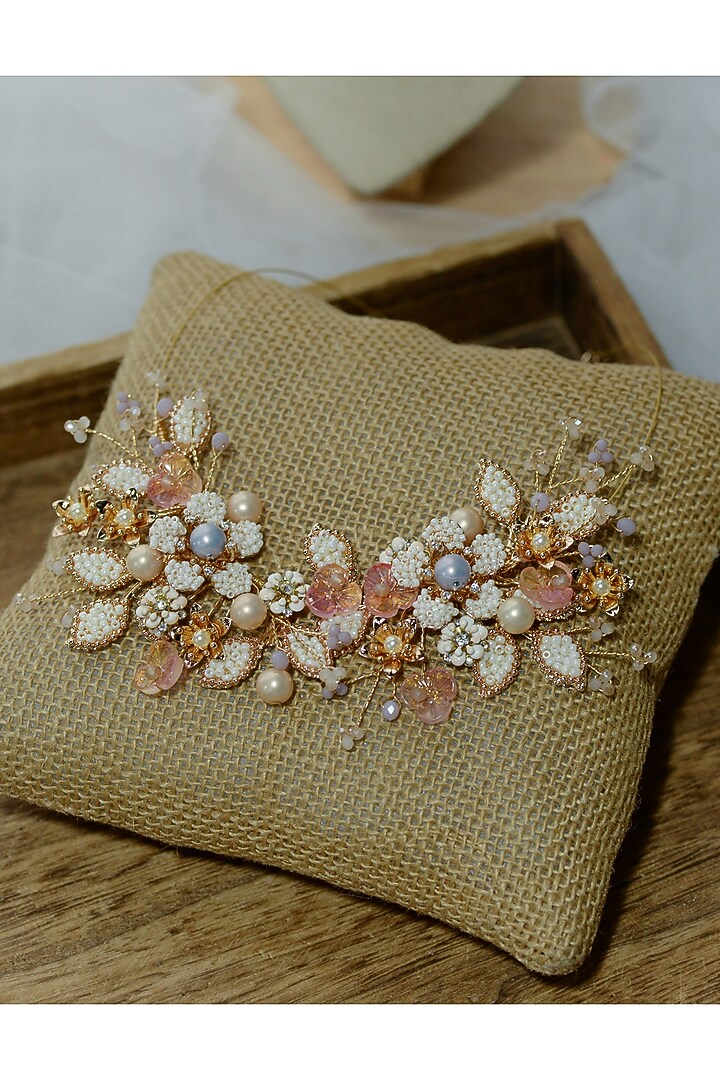 Gold Floral Resin Necklace by The Vintage Snob at Pernia's Pop Up Shop