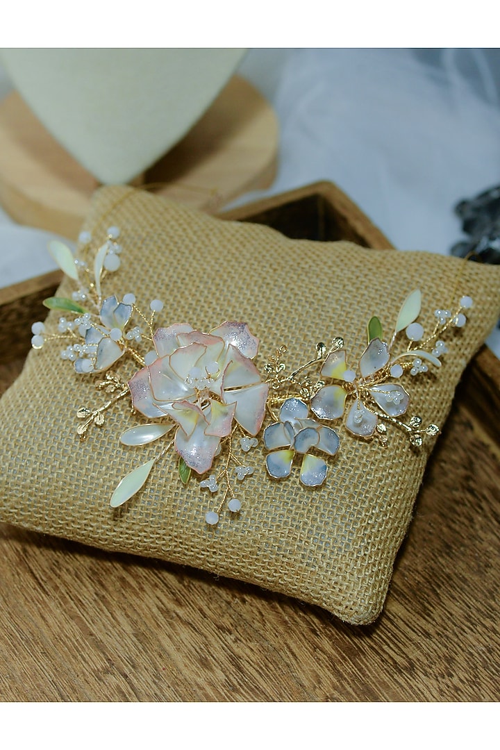 Pink & Blue Floral Necklace by The Vintage Snob at Pernia's Pop Up Shop