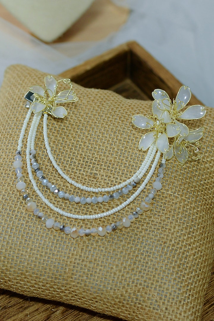 White Floral Earrings by The Vintage Snob at Pernia's Pop Up Shop