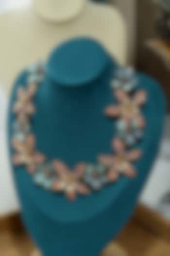 Blue & Pink Floral Necklace by The Vintage Snob