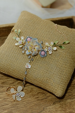 Blue & Green Floral Hand Harness by The Vintage Snob