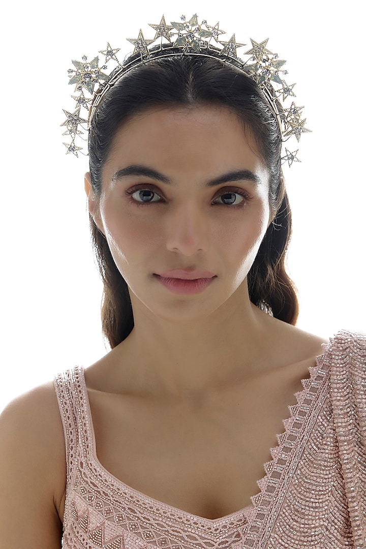 Gold Pearl & Resin Handcrafted Headband by The Vintage Snob at Pernia's Pop Up Shop